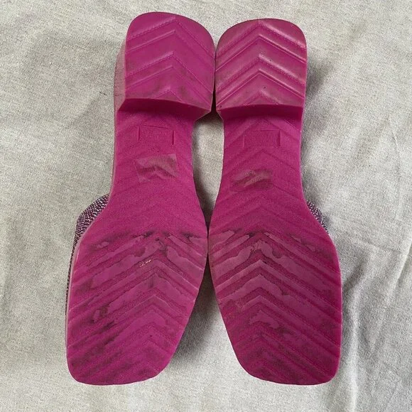 Rouge Helium Hot Pink Stud Embellished Slip On Sandal Womens 11 Barbiecore Y2K - Picture 5 of 11